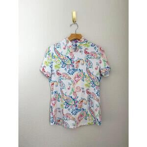 Ibkul Women’s Paisley Performance Breathable Sports Shortsleeve‎ Sz S